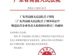 《广东高院关于刑事诉讼中规范民营企业负责人取保候审指引》